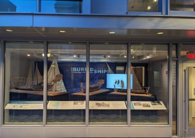 Front view of the Buried Ships of Robinson Landing exhibit at the Office of Historic Alexandria
