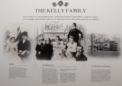 An exhibition panel that explores the Kelly family.